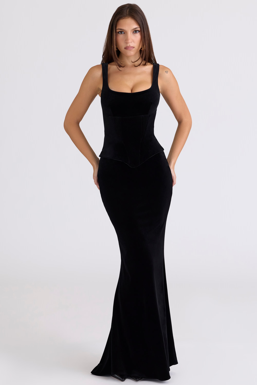 Sexy Sleeveless U-Neck Slim-Fit Solid Color Elegant Dress