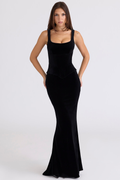 Sexy Sleeveless U-Neck Slim-Fit Solid Color Elegant Dress