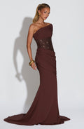 Sexy Patchwork Pleated Rhinestone Advanced Dress