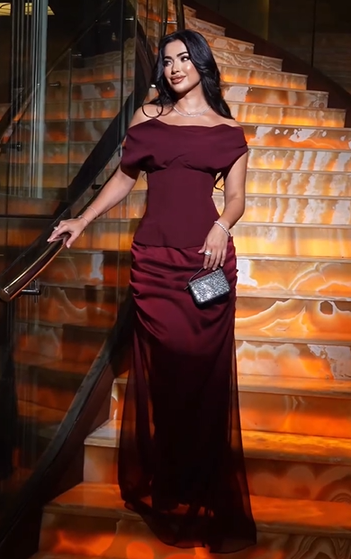 Sexy Solid Color Stitching Elegant Pleated Dress