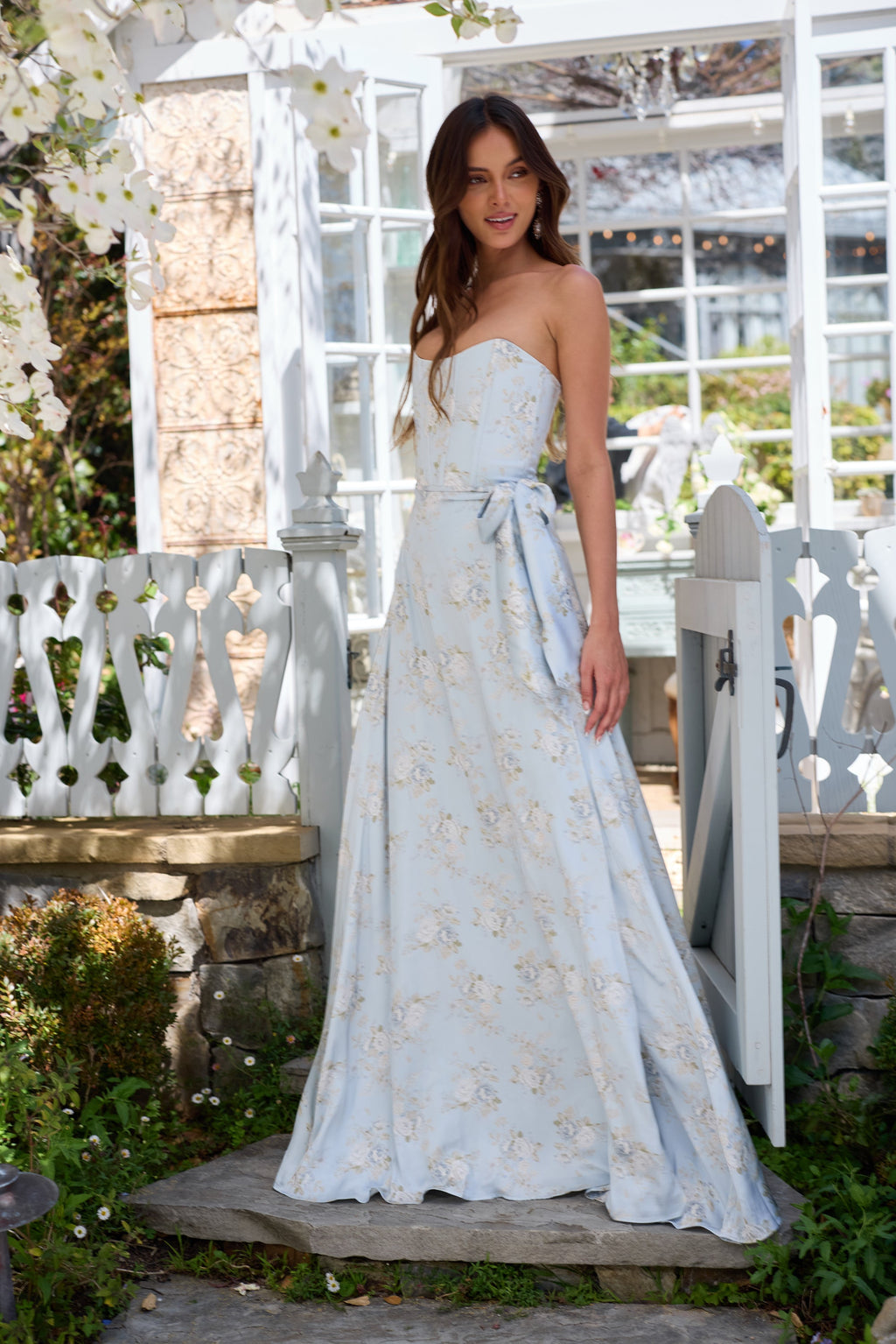 The Cecilia Dress in Victorian Blue Roses