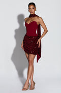 Sexy Tube Top Stitching Sequins Mini Skirt