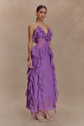 Sexy Sleeveless Halter Wooden Ear Chiffon Dress