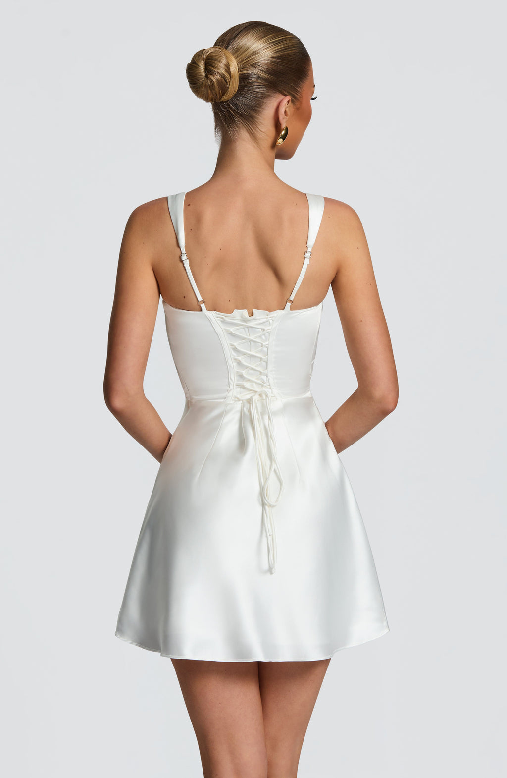 Chocolate Satin Ruched Mini Dress