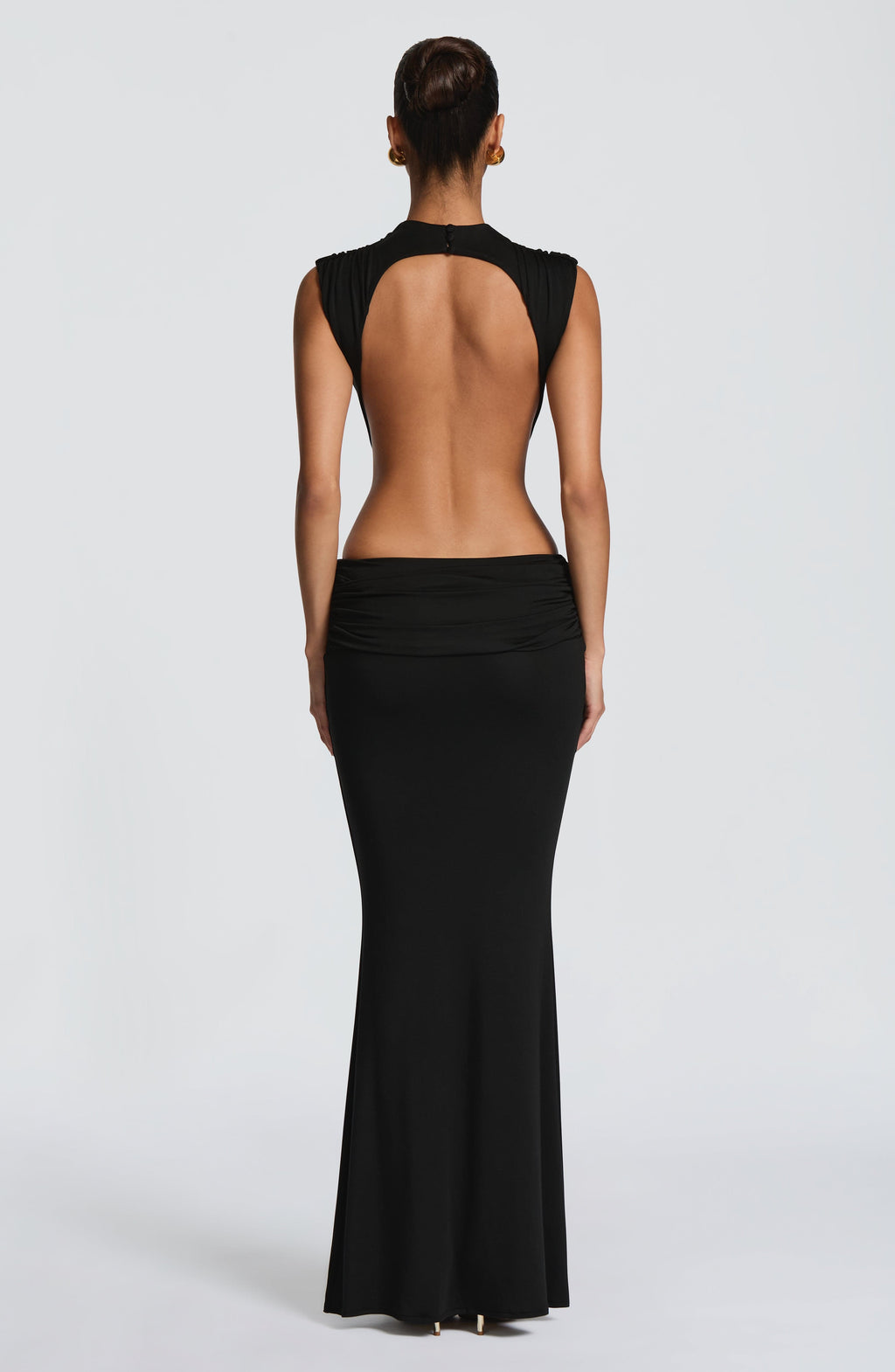 Sexy Front & Back Cutout Ruched Mermaid Maxi Dress