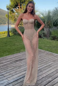 Lace Tube Top See-through Sexy Dress