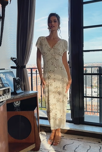 Sexy V-neck Sequined Elegant Dress