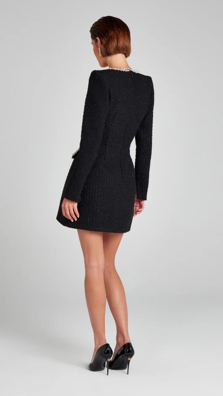 Sexy Rhinestone U-Collar Waist-Tight Luxury Dress