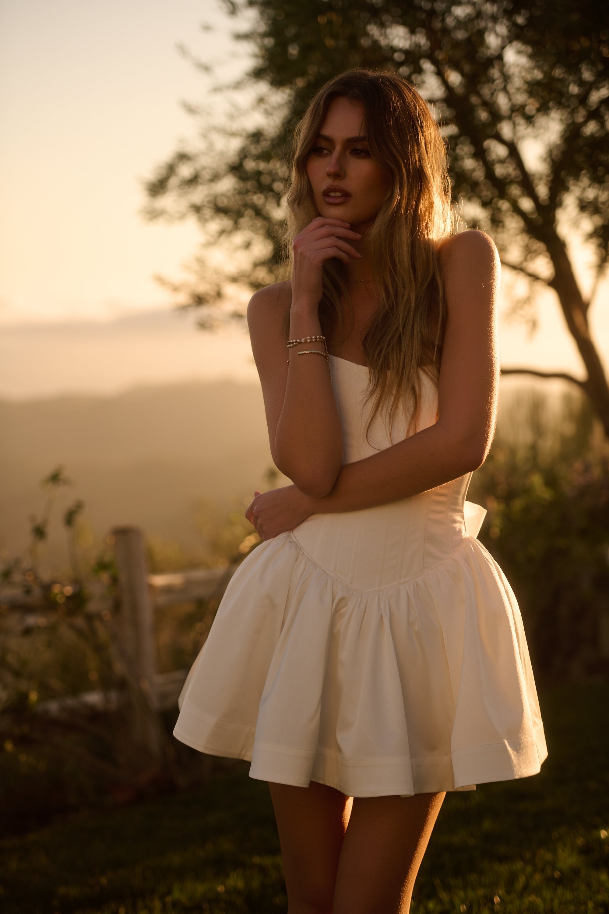 The Callie Dress in White