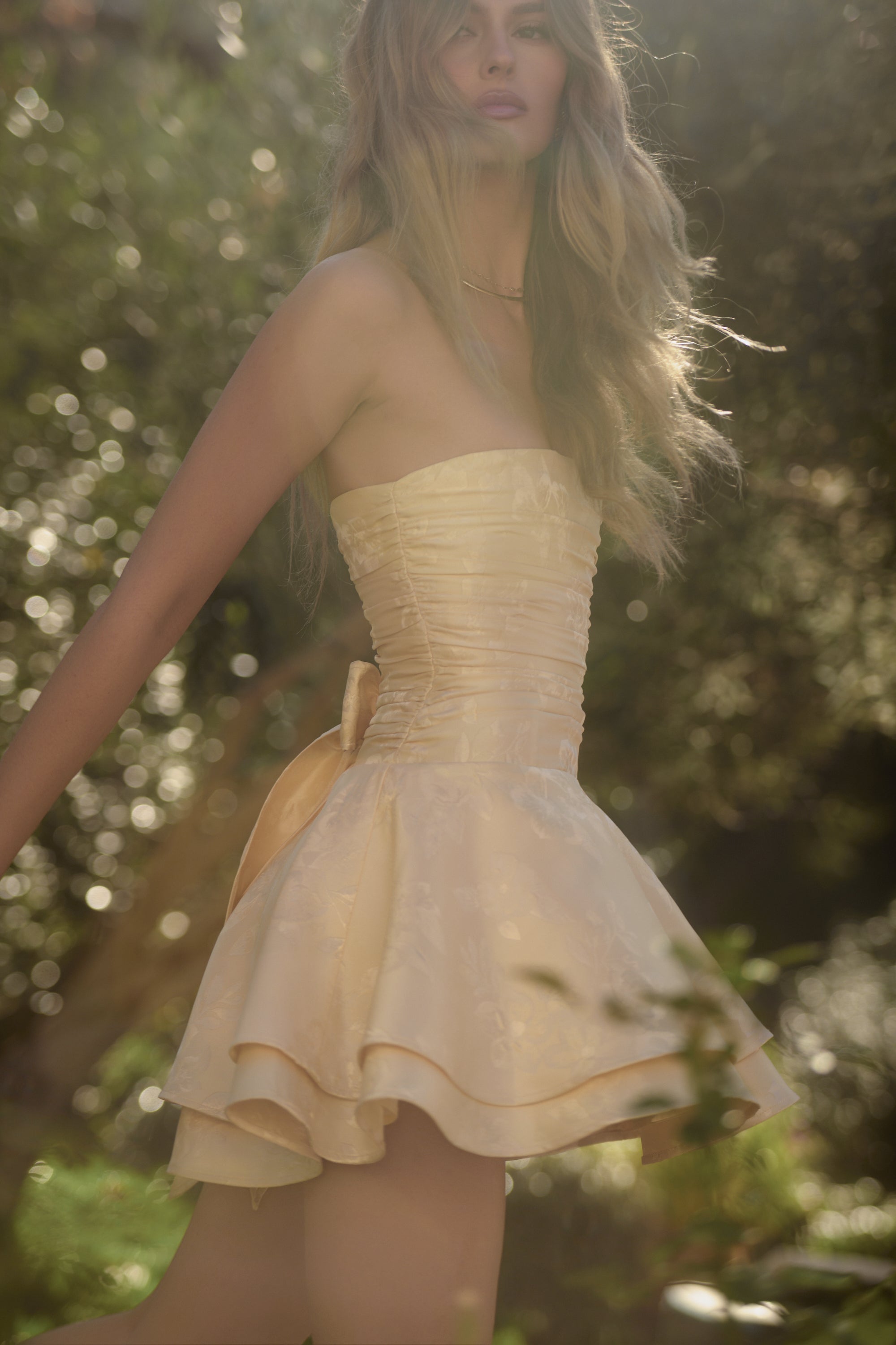 The Ellerie Dress in Butter Yellow Baroque Floral