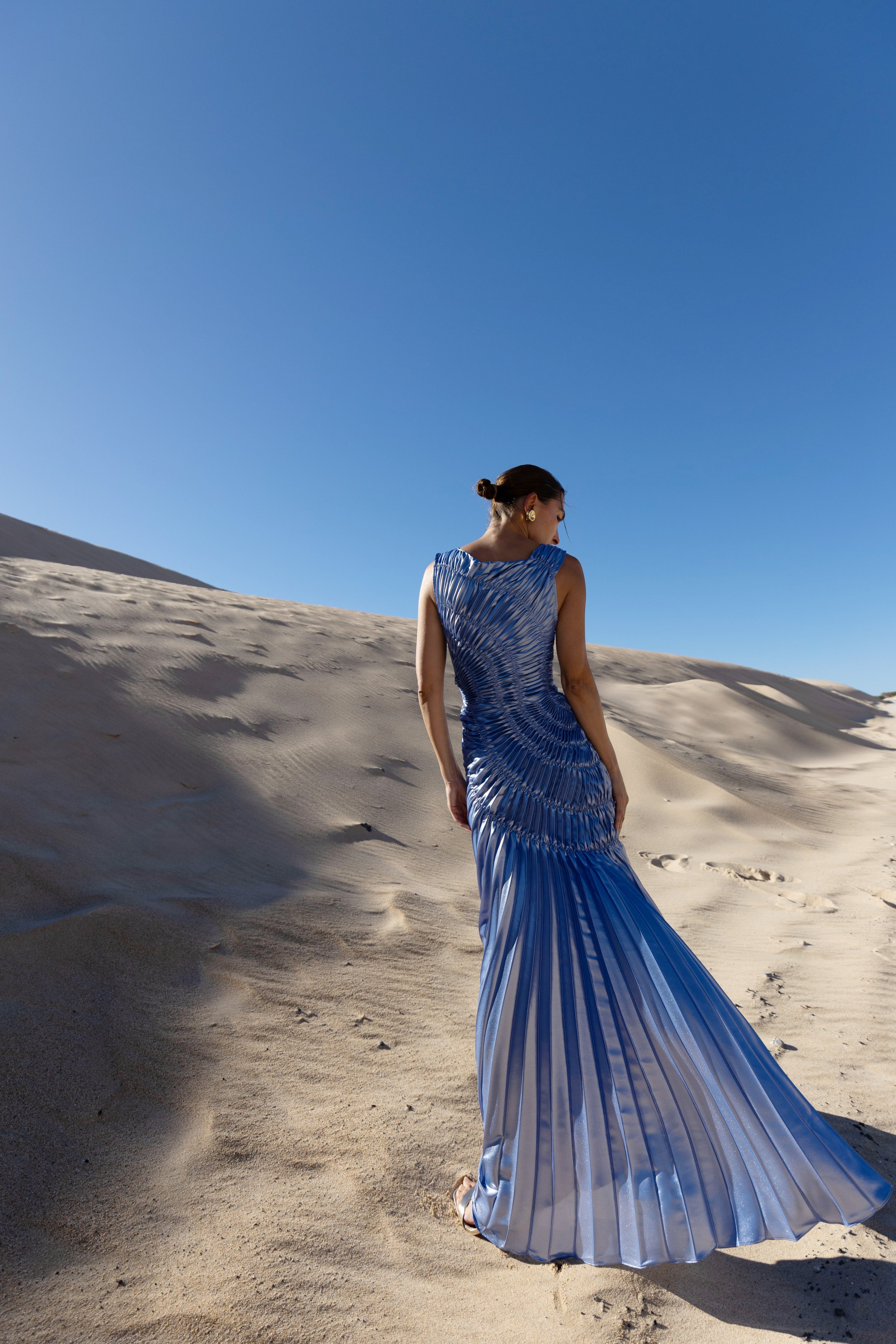 Fossil Dress Floor Length Metallic