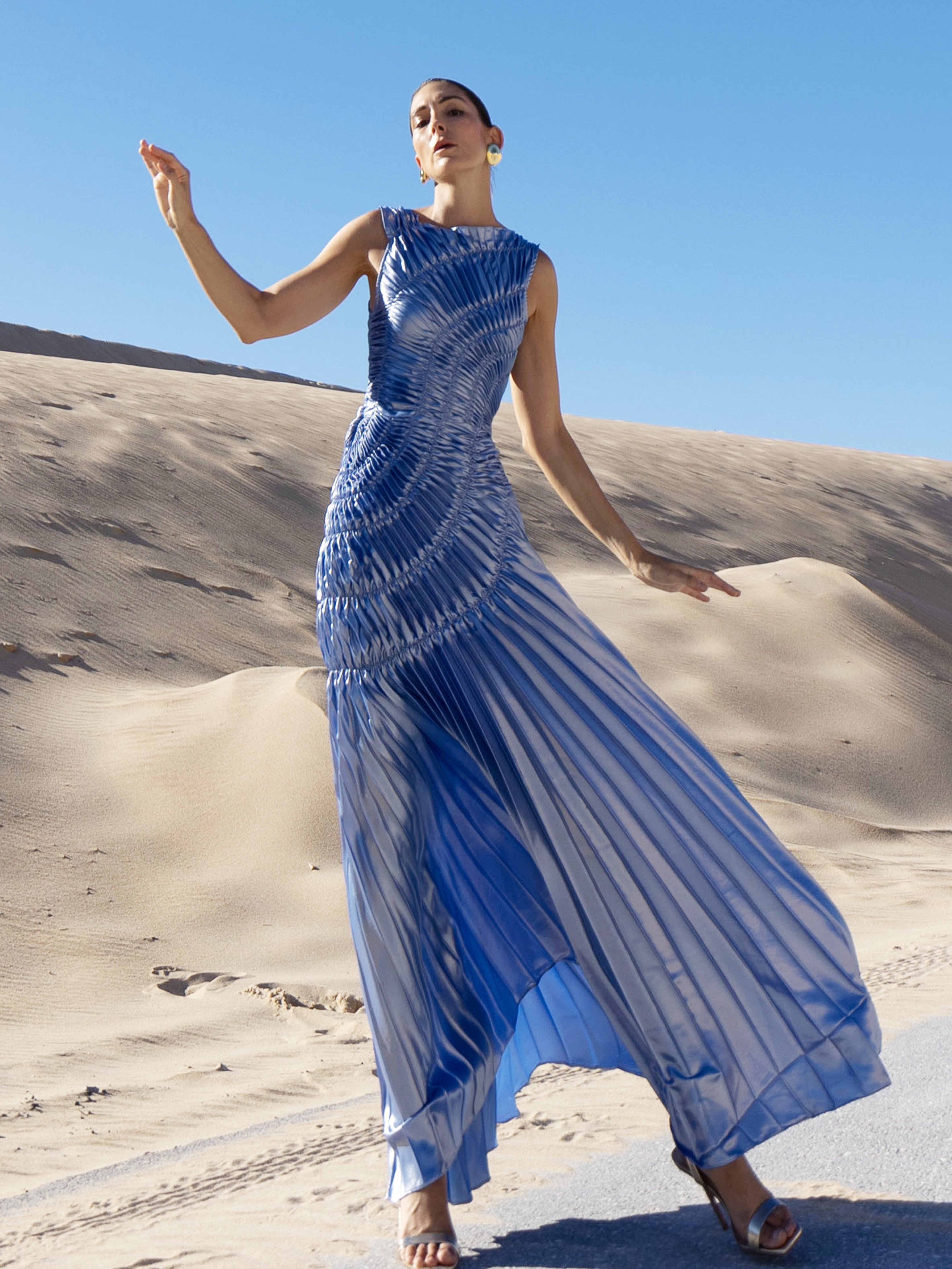Fossil Dress Floor Length Metallic