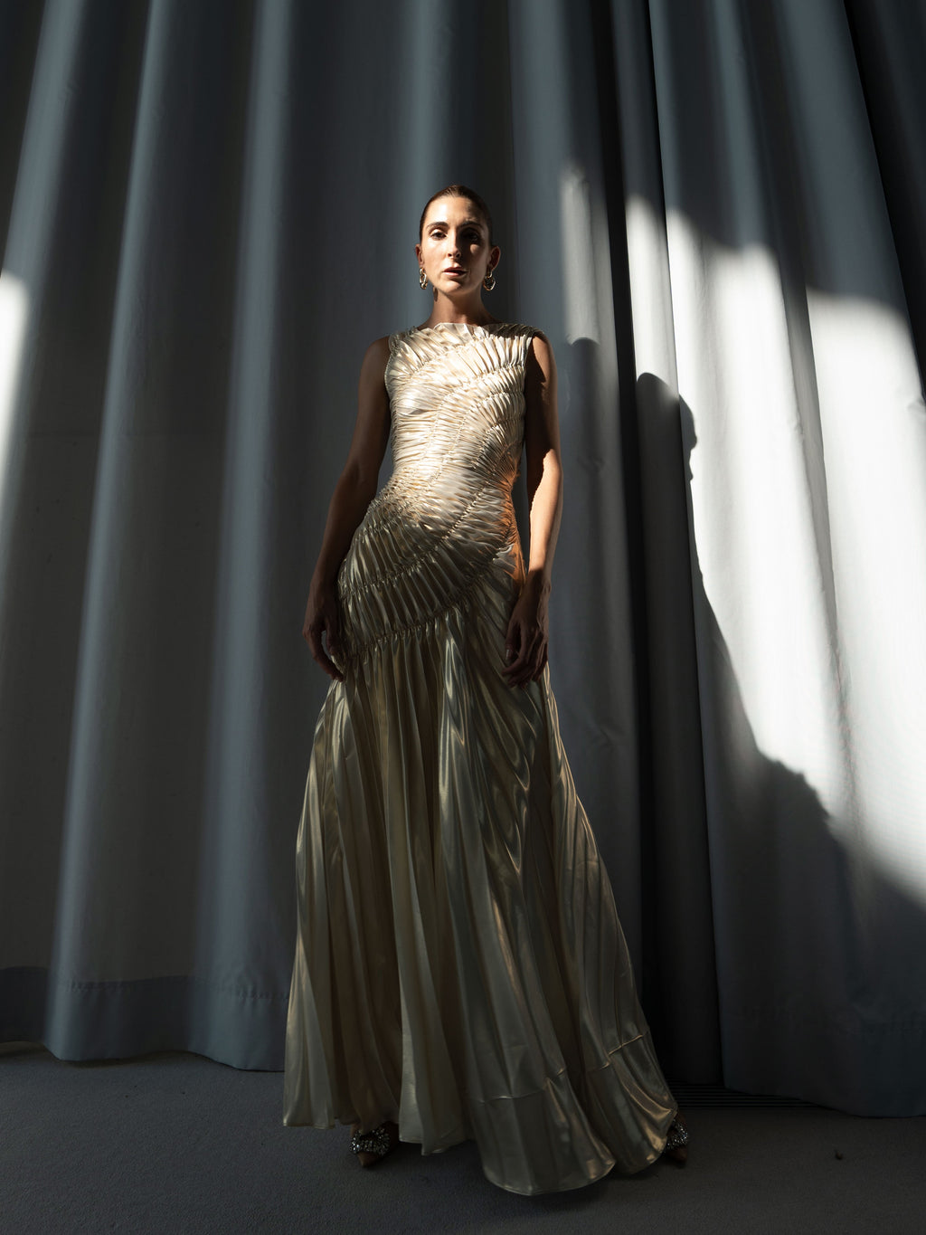Fossil Dress Floor Length Metallic