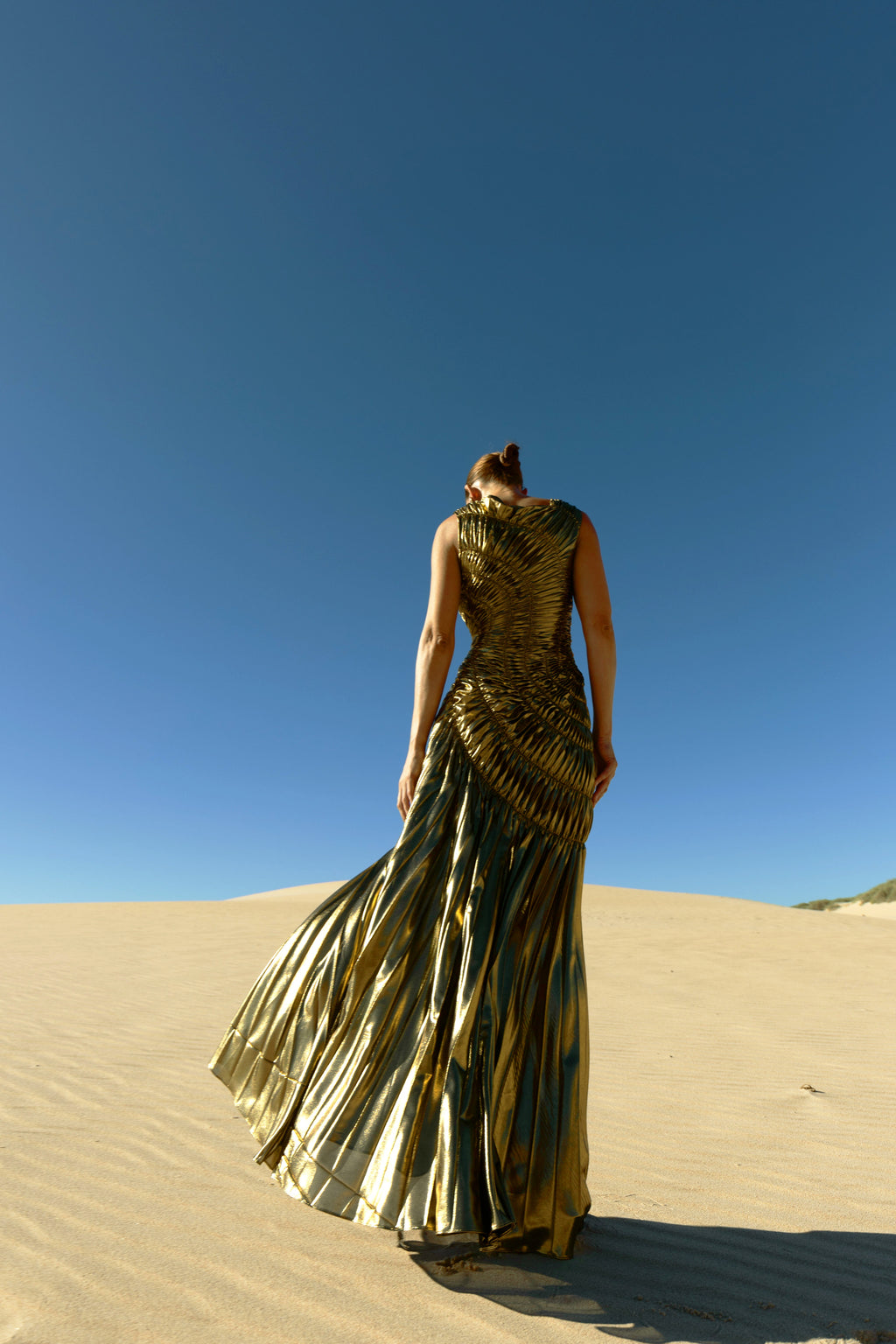 Fossil Dress Floor Length Metallic