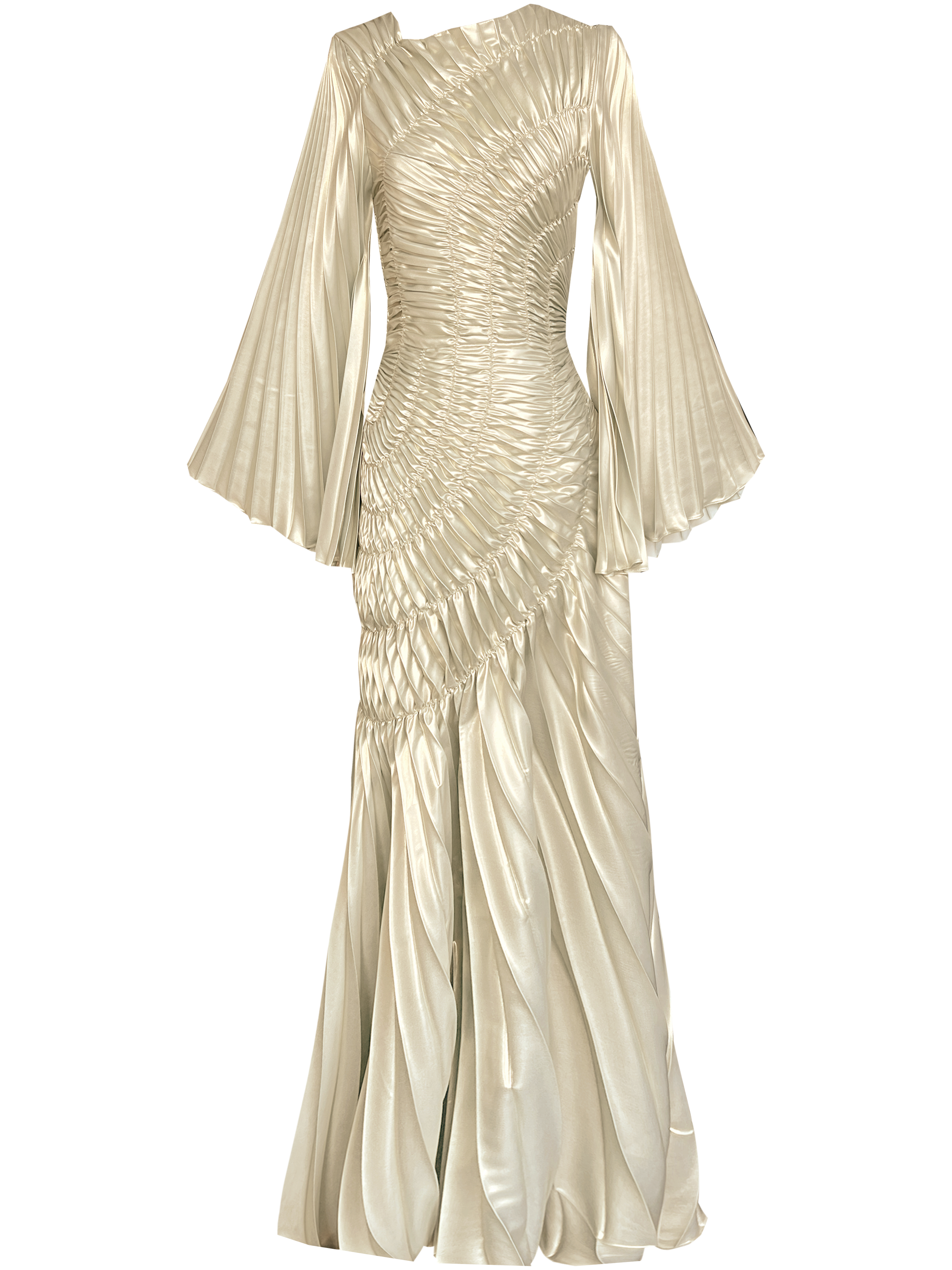 Fossilite Dress Floor Length Metallic