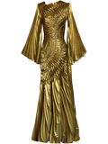 Fossilite Dress Floor Length Metallic