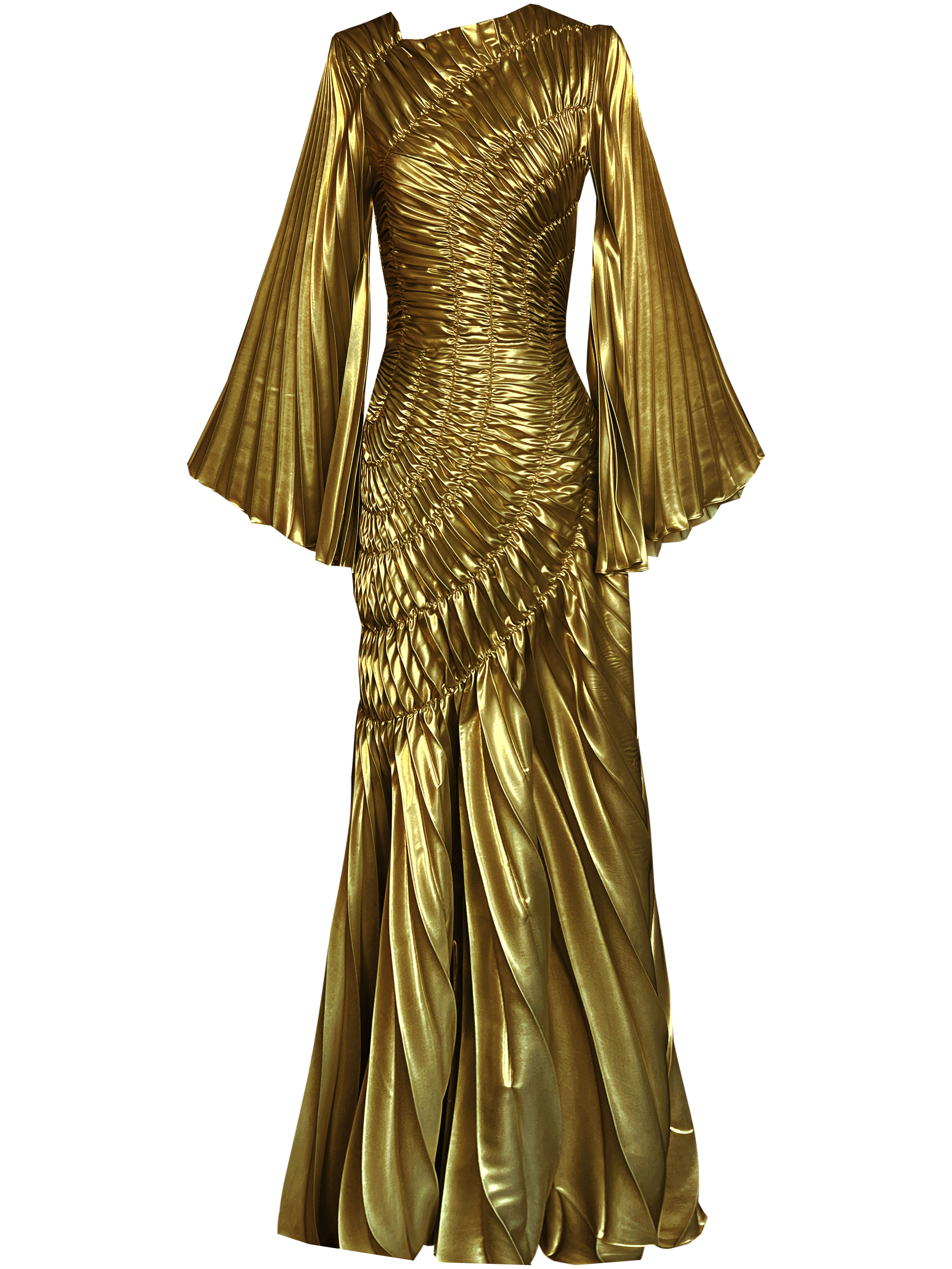 Fossilite Dress Floor Length Metallic