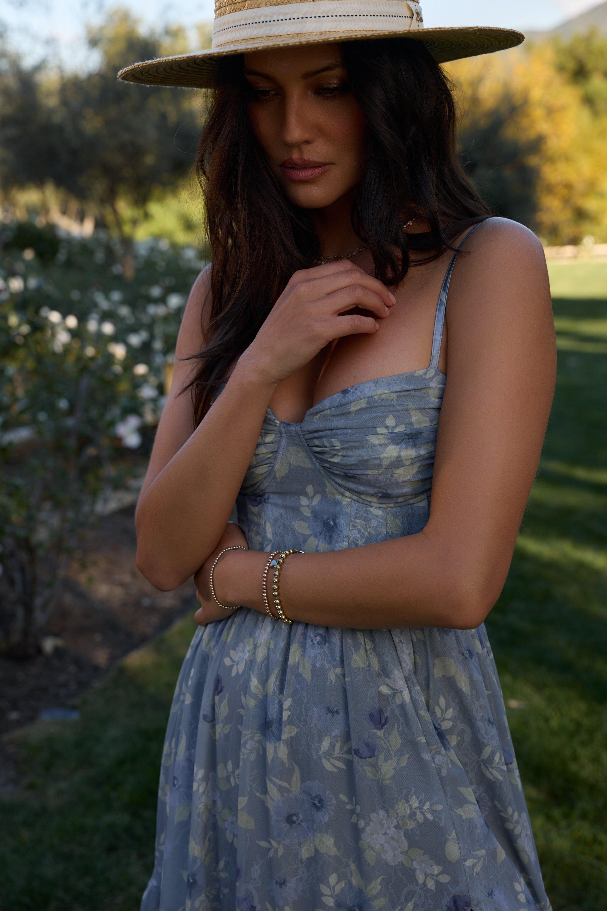 The Gwen Dress in Aleutian Blue Floral
