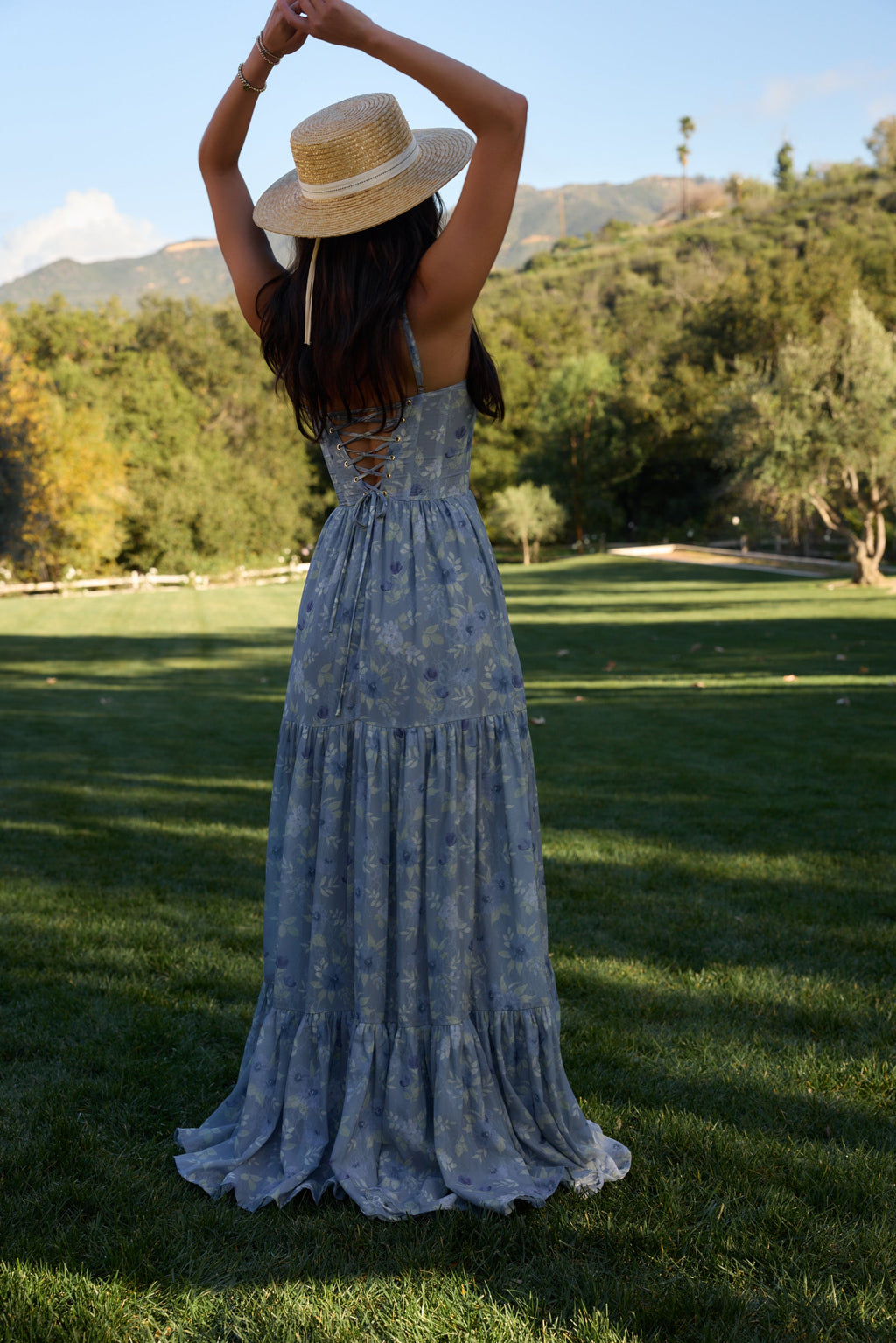 The Gwen Dress in Aleutian Blue Floral