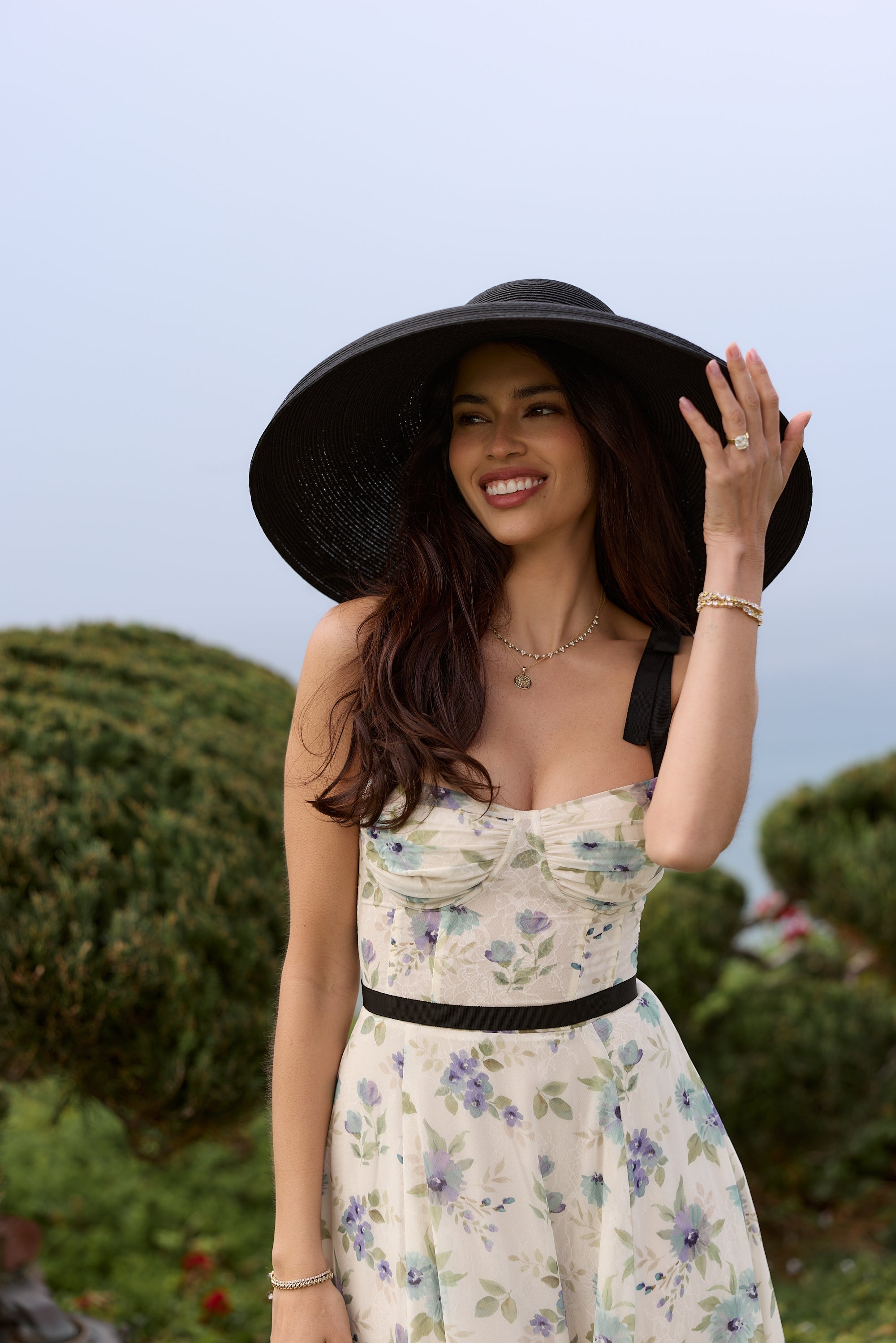The Hope Dress in Blue Watercolor Floral