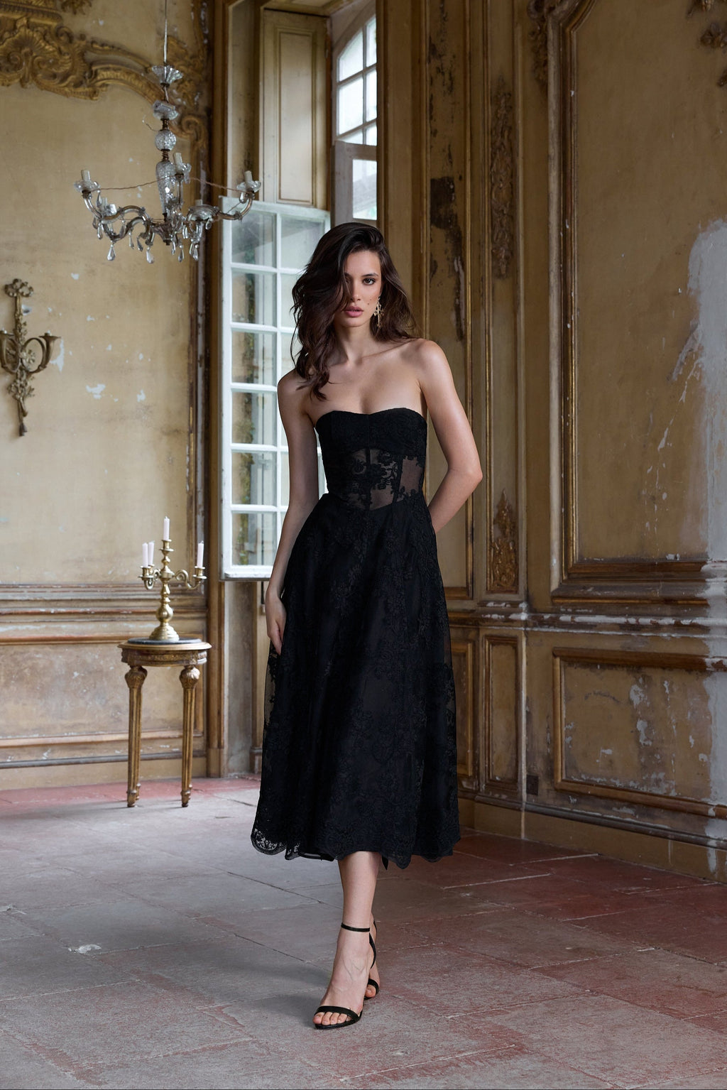 The Hazel Dress in Black Chantilly Lace