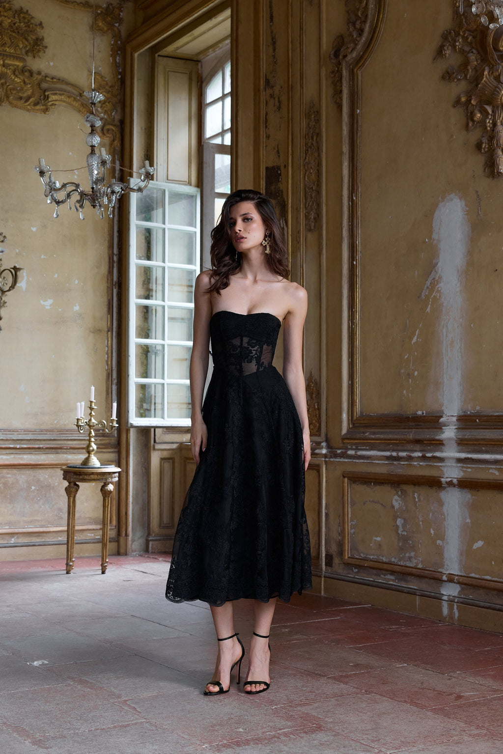 The Hazel Dress in Black Chantilly Lace