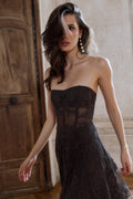 The Hazel Dress in Chocolate Chantilly Lace