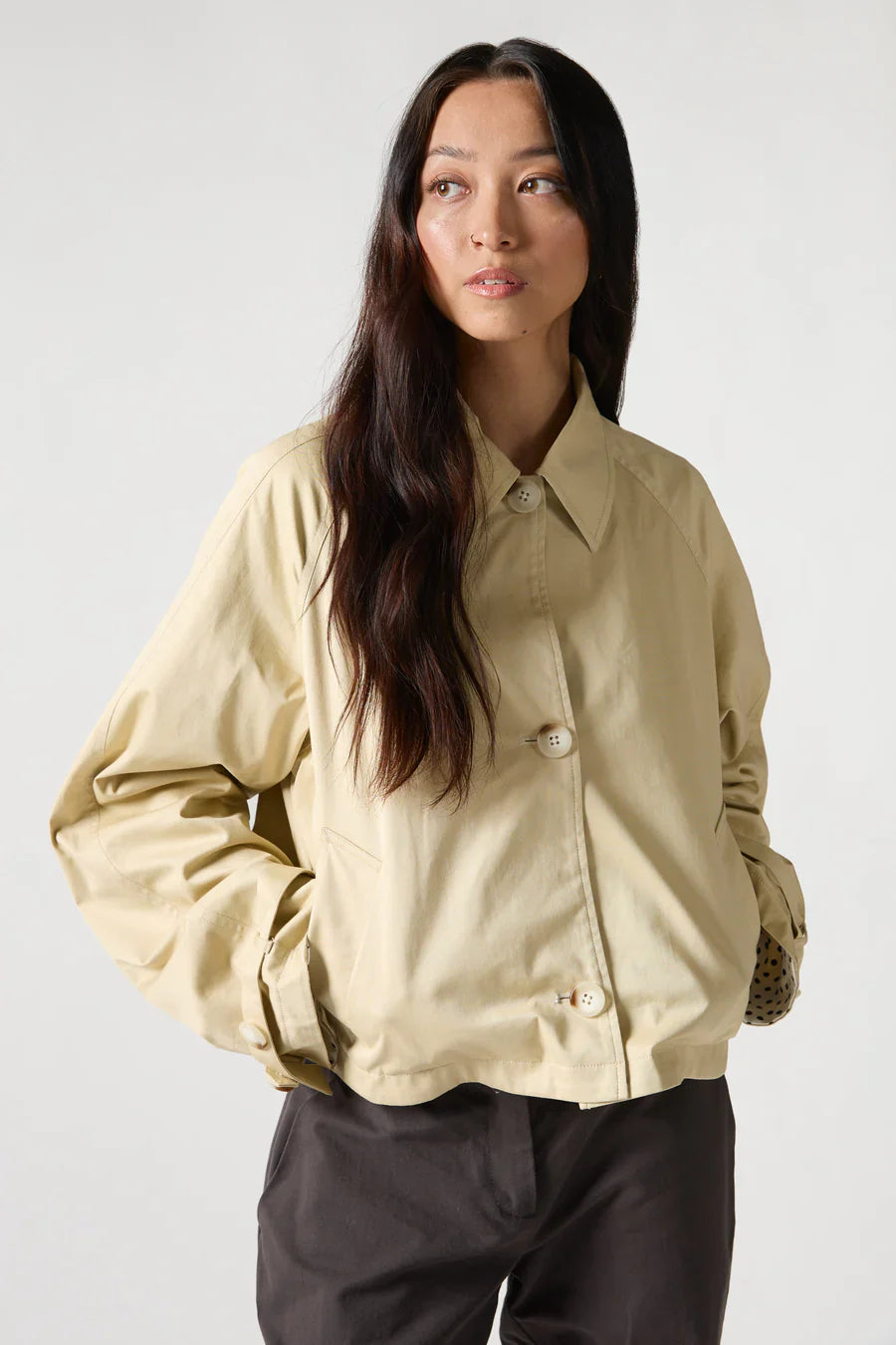 REVERSIBLE POLKADOT TRENCH