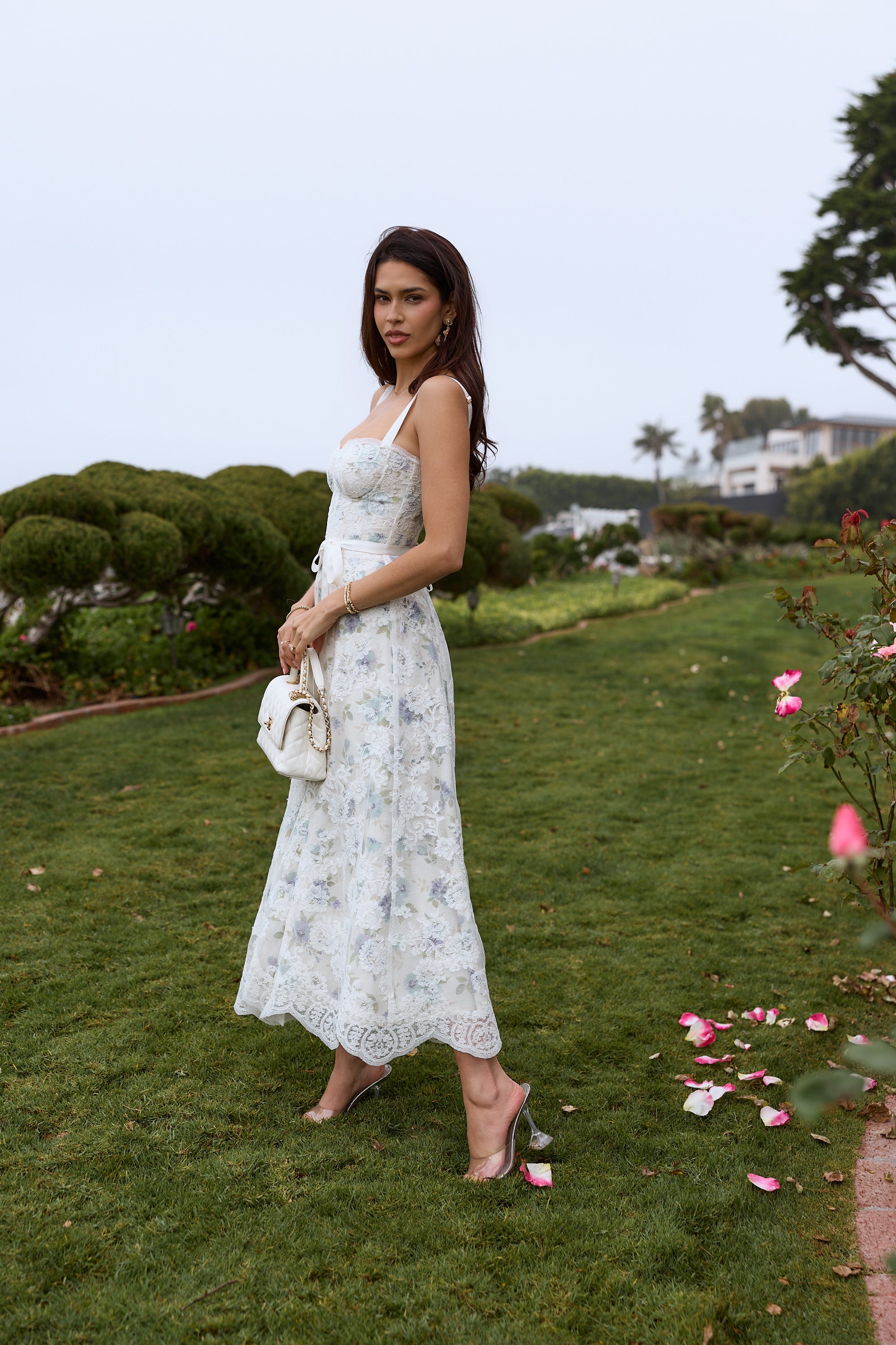 The Kathleen Dress in Blue Watercolor Floral