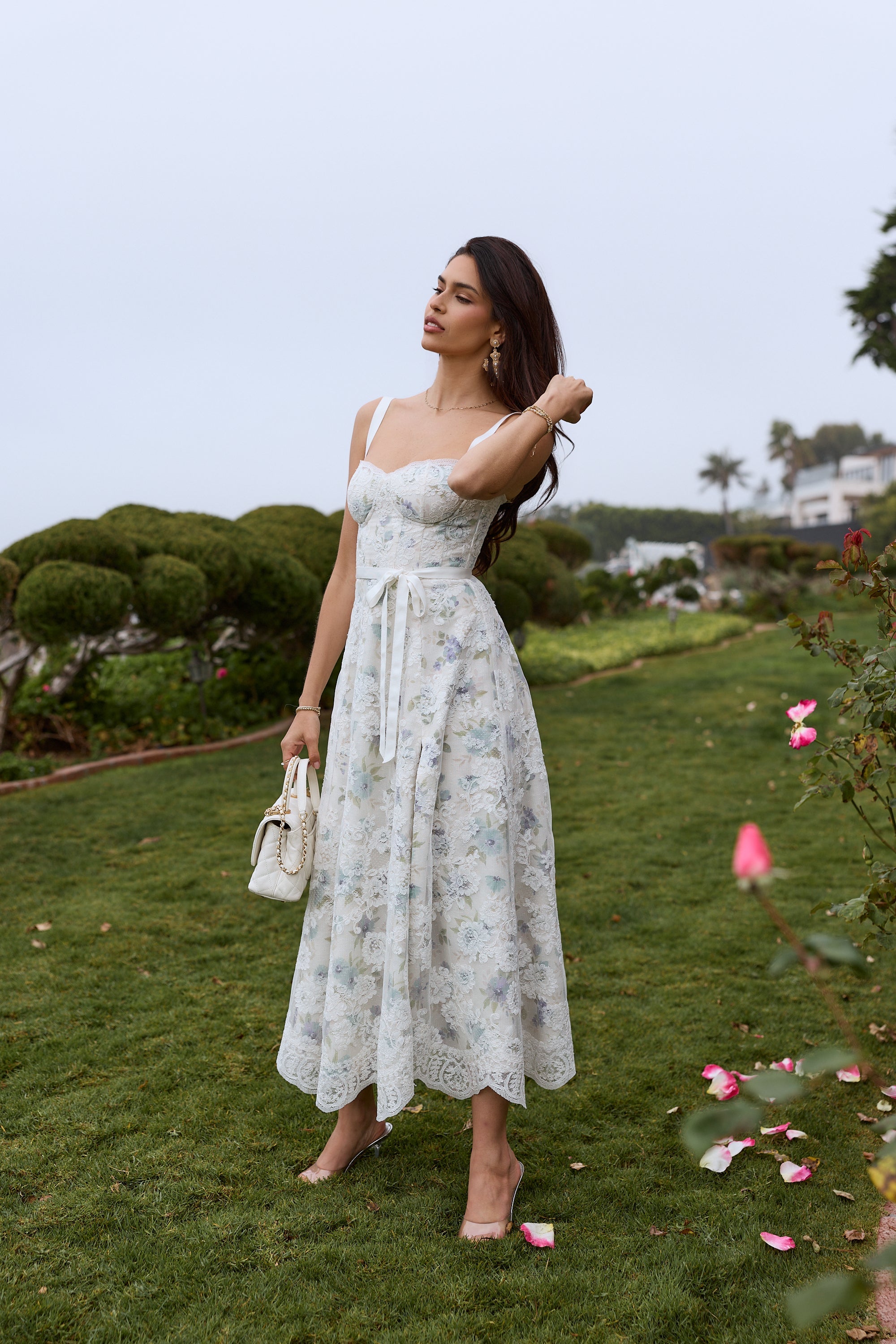The Kathleen Dress in Blue Watercolor Floral