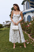 The Kathleen Dress in Blue Watercolor Floral