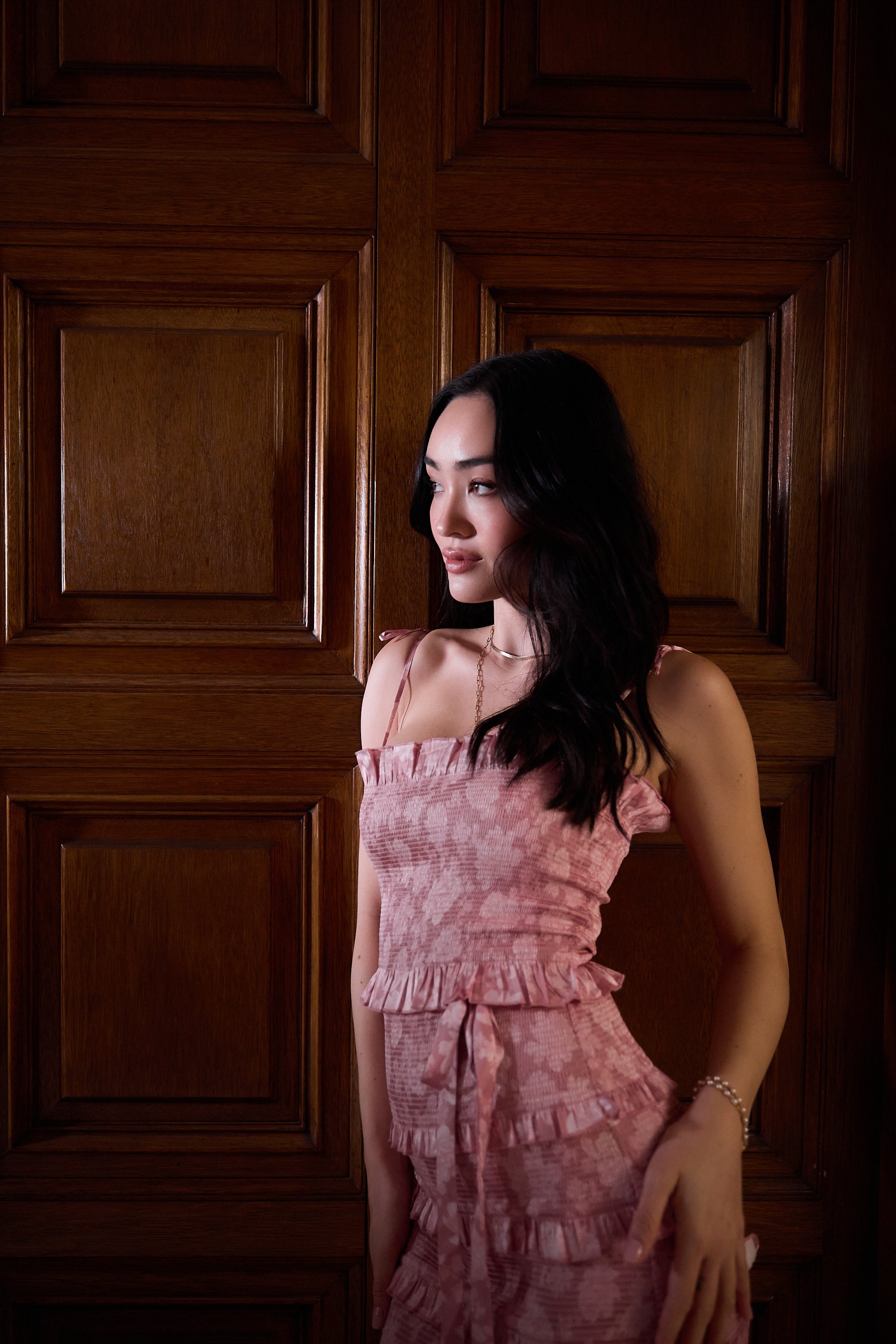 The Lily Dress in Pink Peony Print