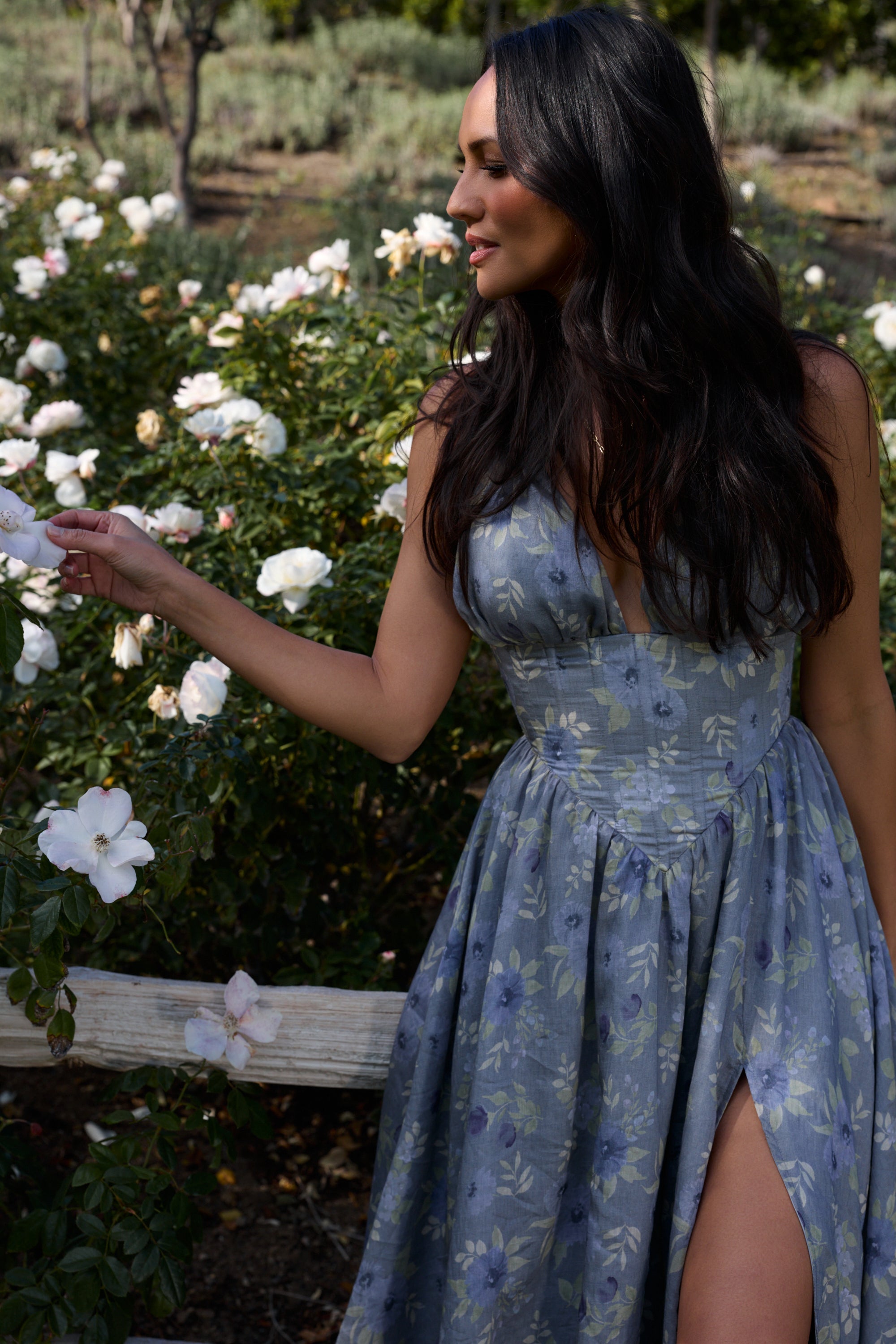 The Maeve Dress in Aleutian Blue Floral