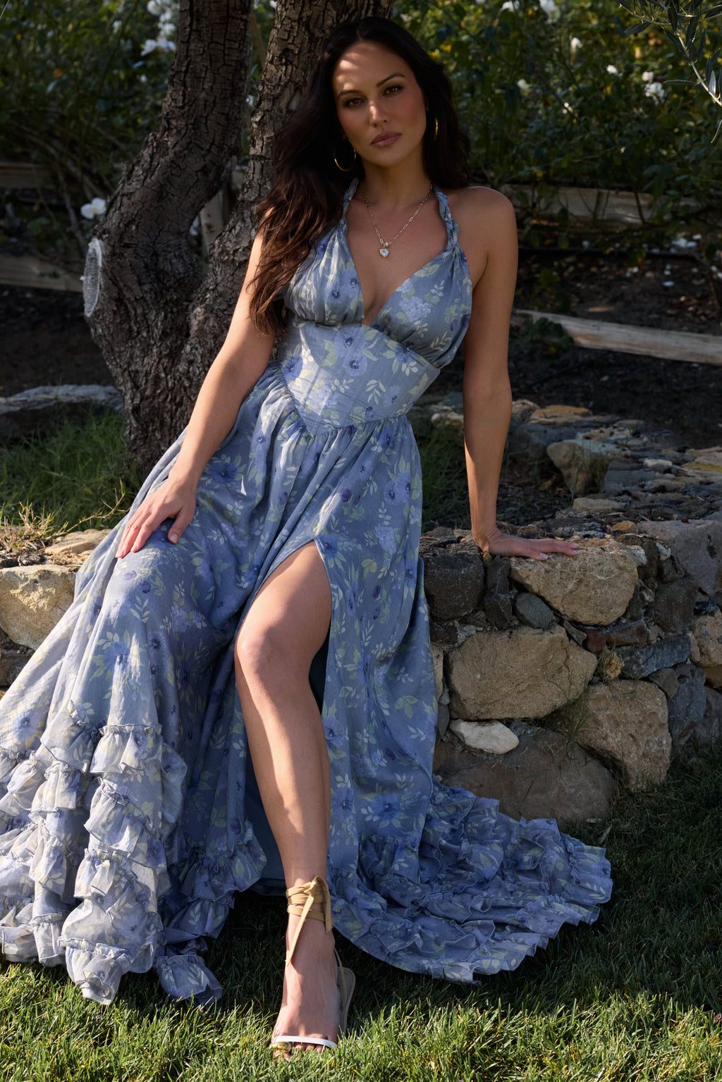 The Maeve Dress in Aleutian Blue Floral