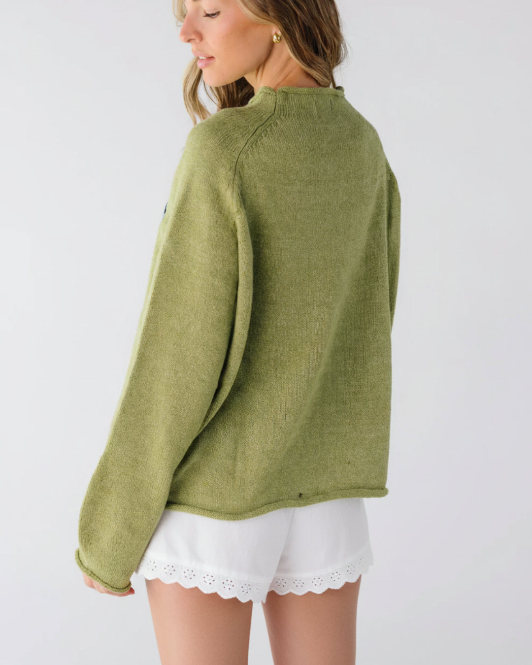 White eyelet shorts