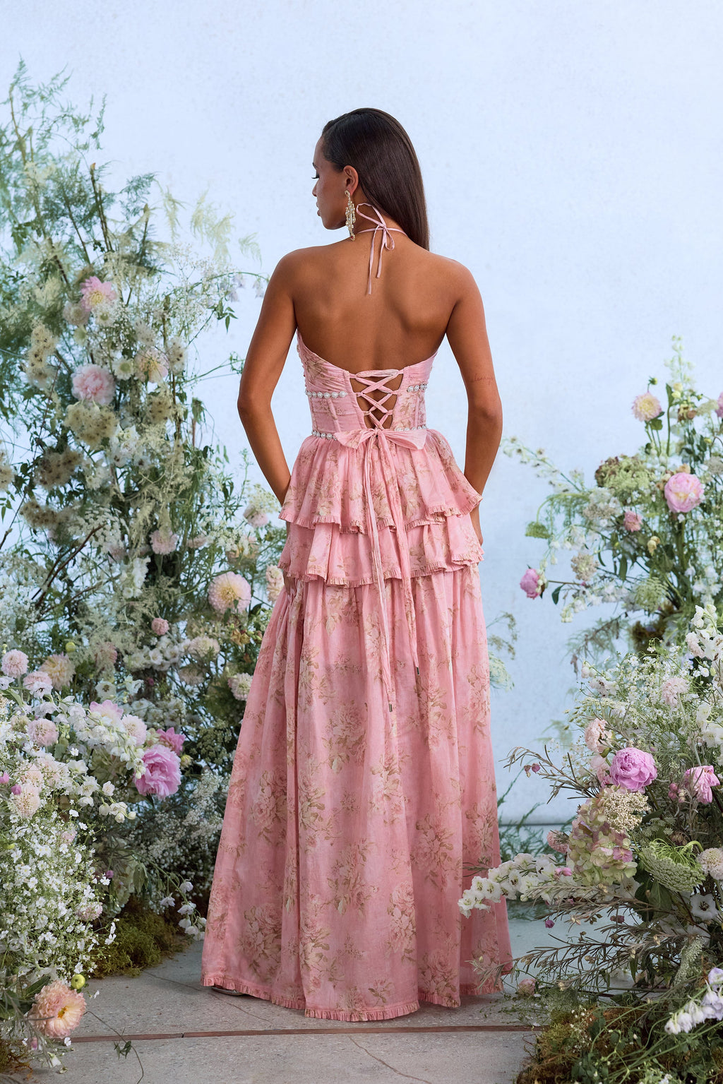 The Payton Dress in Light Pink Tapestry Rose