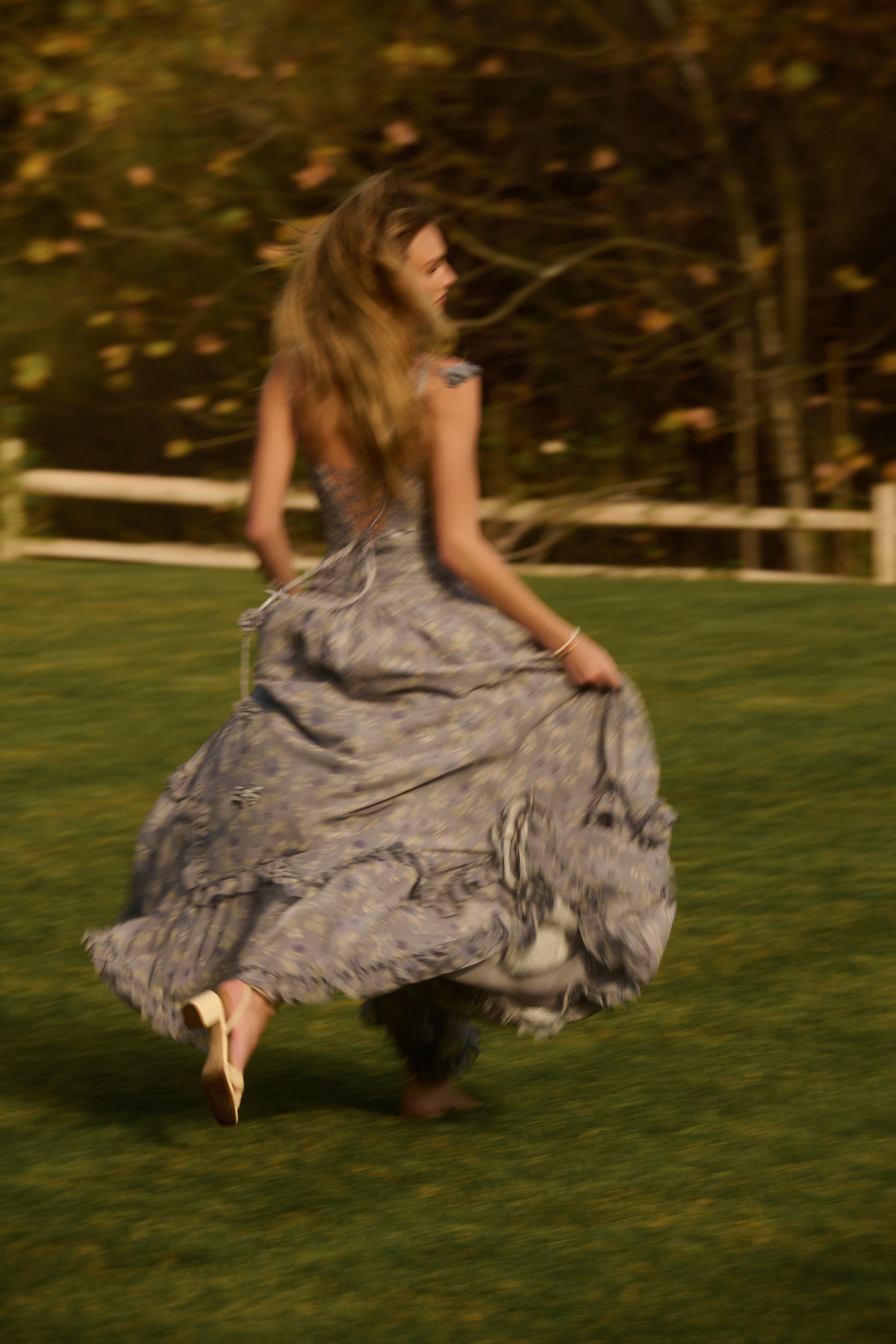 The Persephone Dress in Aleutian Blue Floral