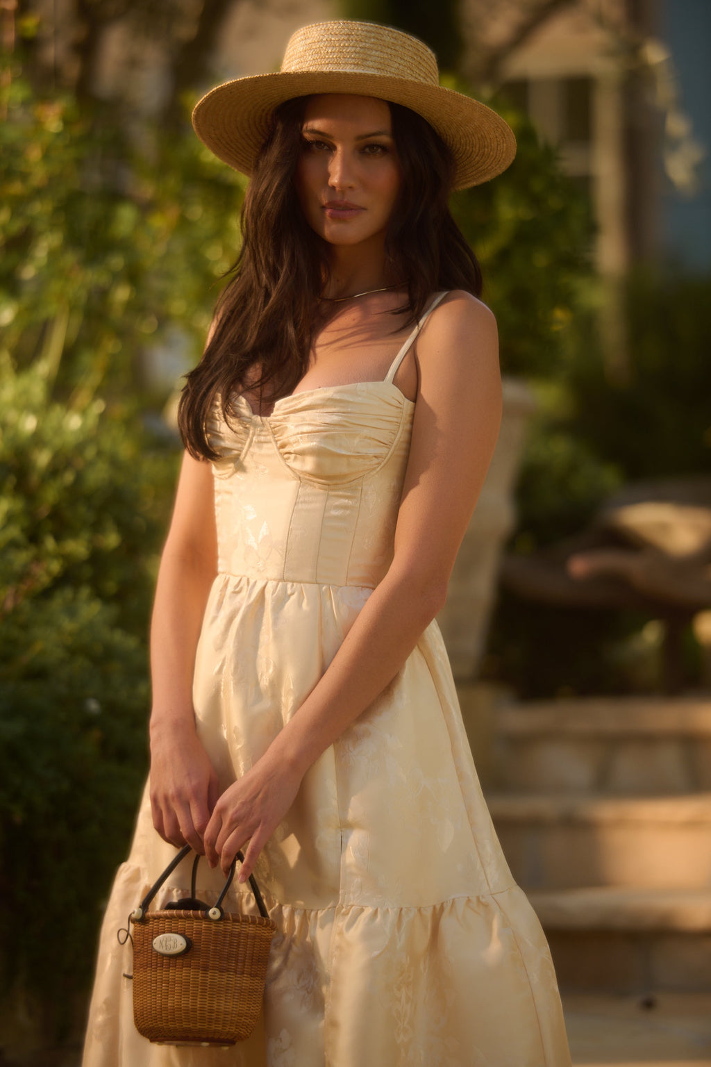 The Lucetta Dress in Butter Yellow Baroque Floral