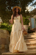 The Lucetta Dress in Butter Yellow Baroque Floral