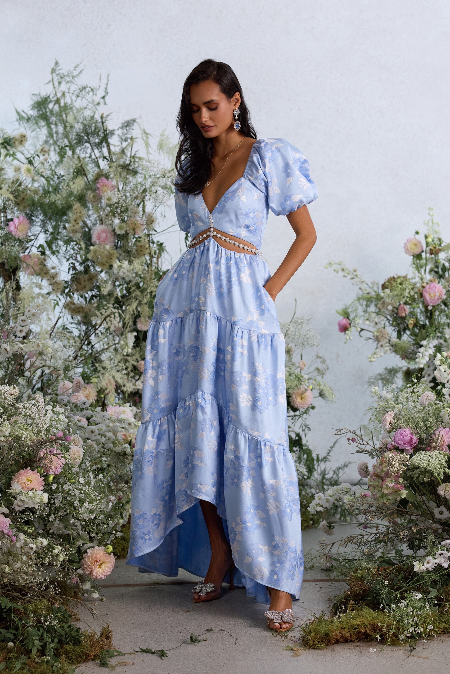 The Emma Dress in Chambray Blue Baroque