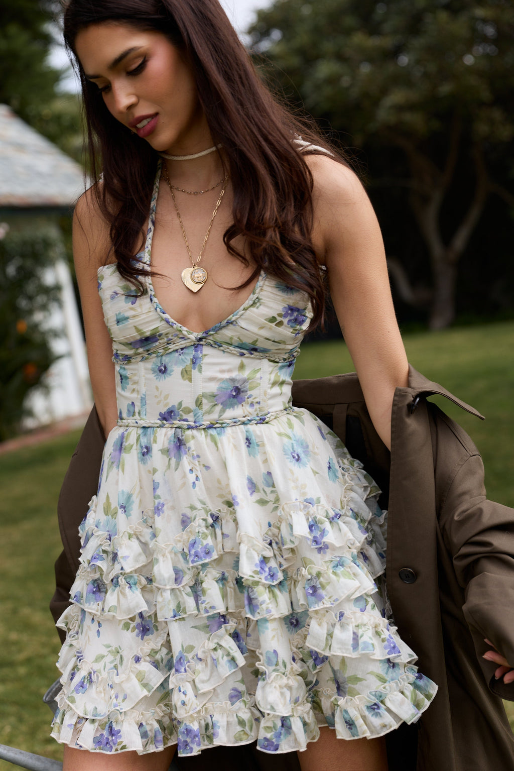 The Sophie Dress in Blue Watercolor Floral