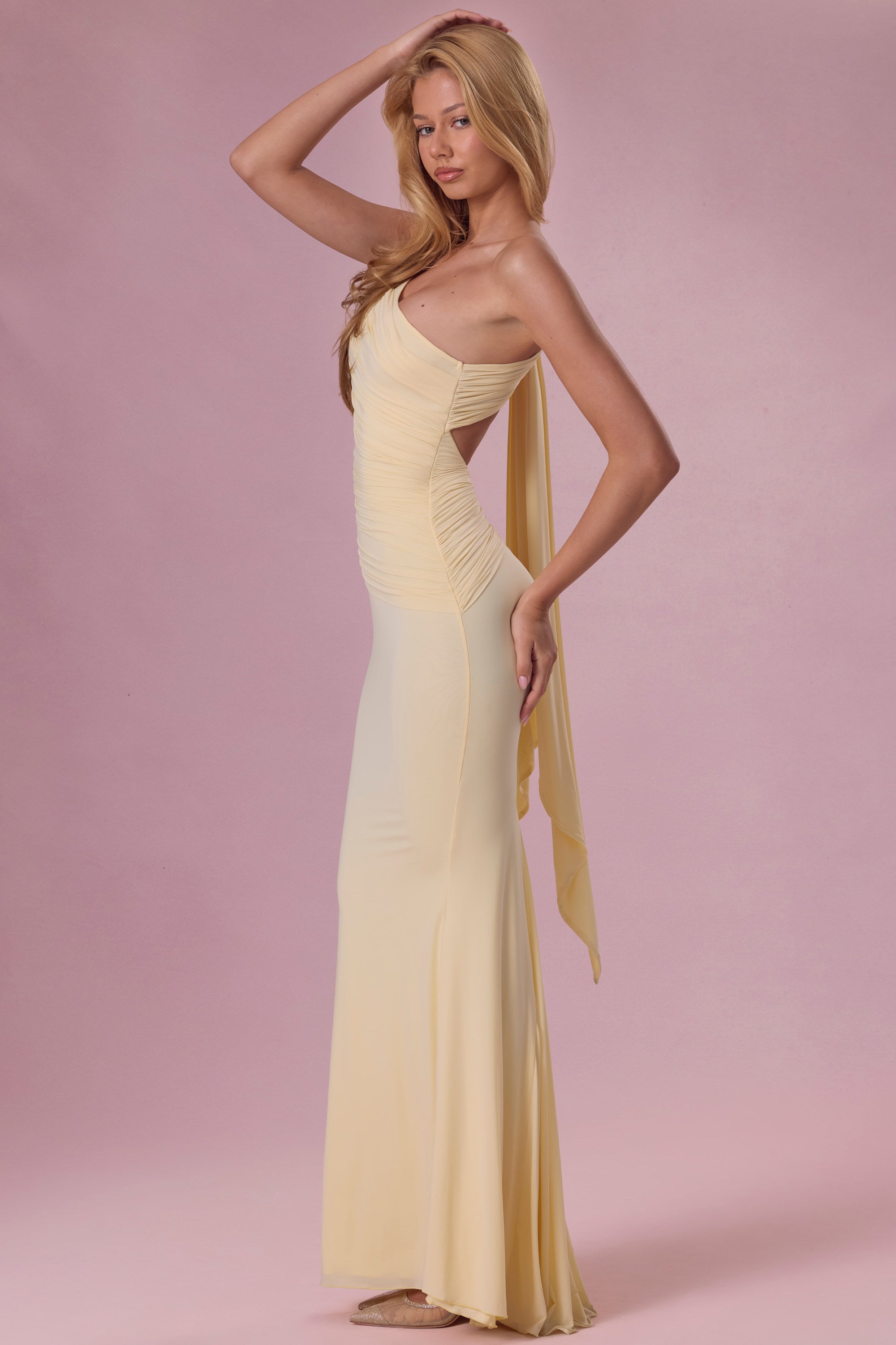 Premium Jersey Bridesmaid Dress in Butter Yellow
