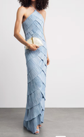 Pleated Tiered Halter Maxi Dress