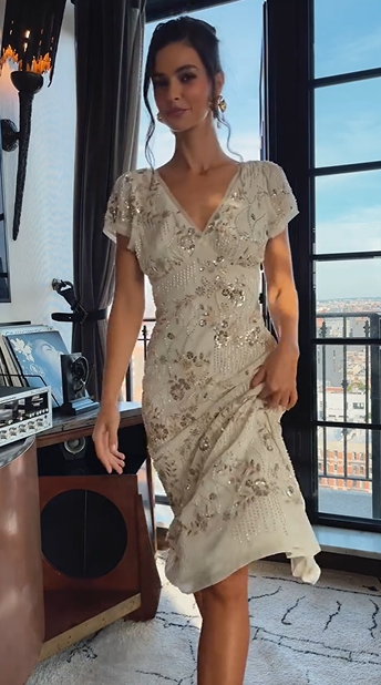 Sexy V-neck Sequined Elegant Dress