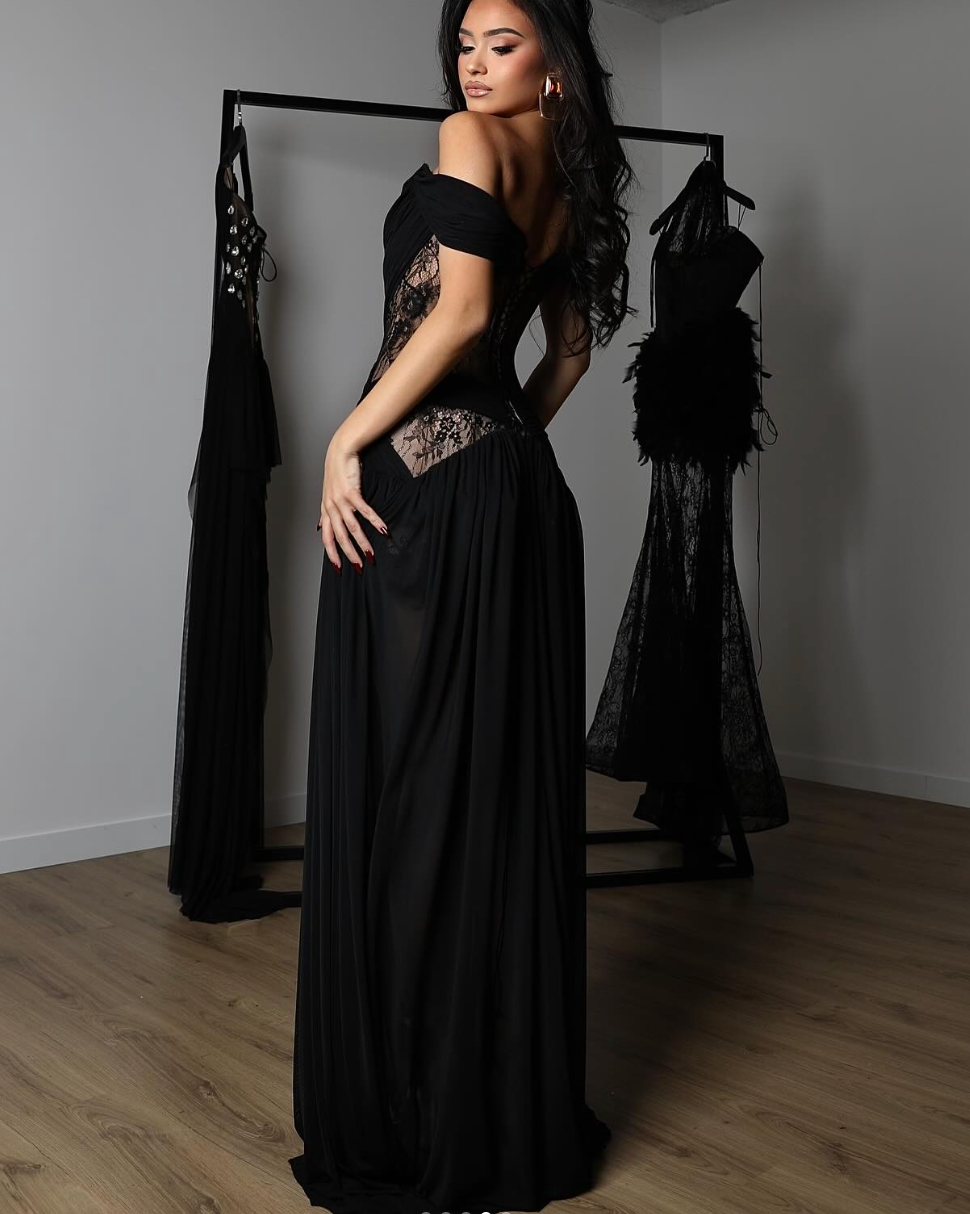 Sexy See-through Lace off-Shoulder Party Dress