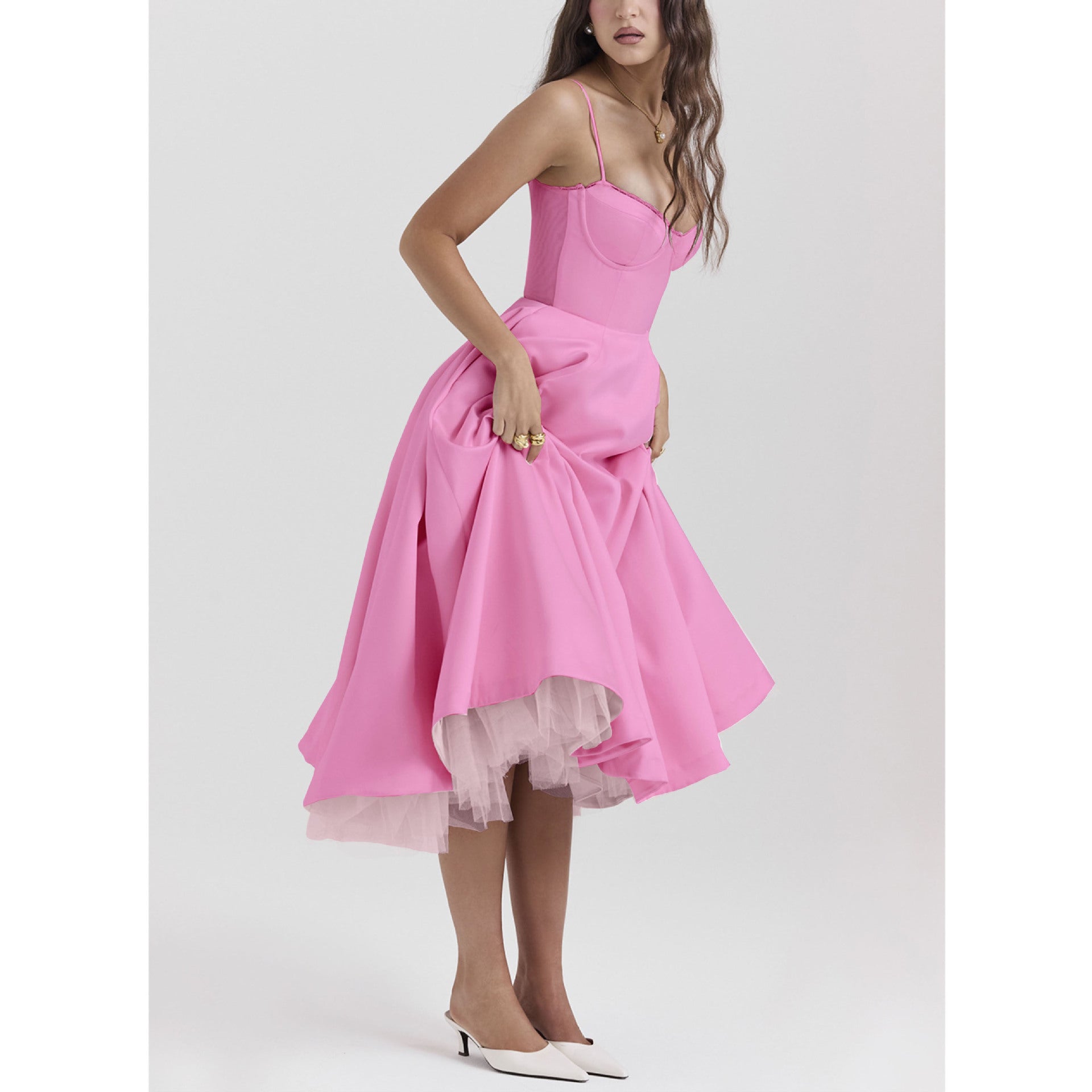 V-neck Brace Sleeveless Maxi Dress