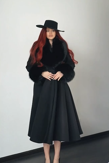 Sexy Long Sleeve Furry Solid Color Long-Cut Coat