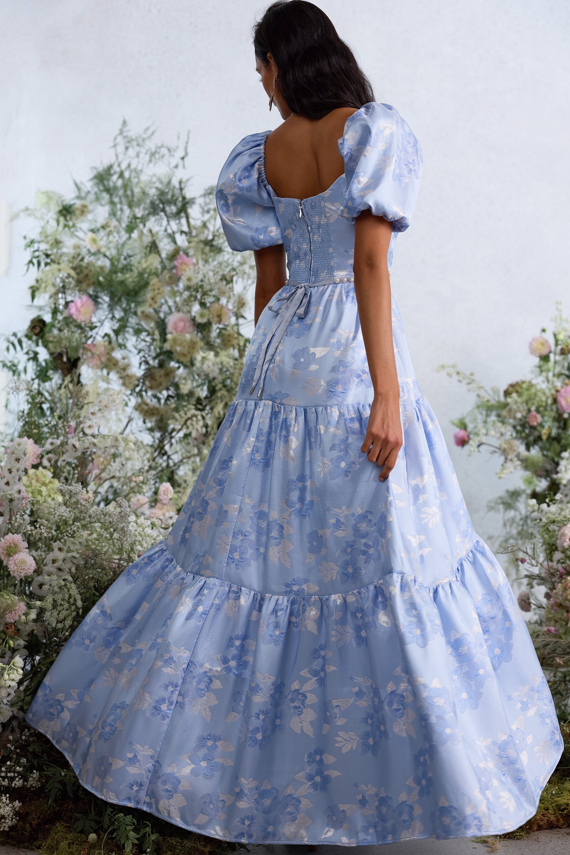 The Emma Dress in Chambray Blue Baroque