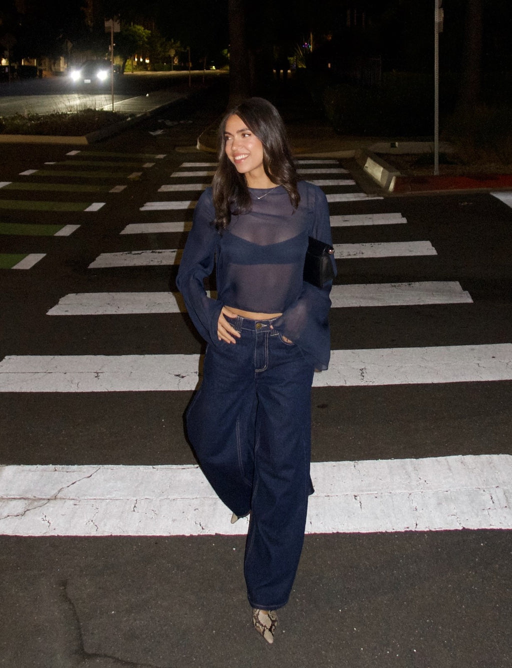 Sexy See-through Solid Color Overlong Blouse