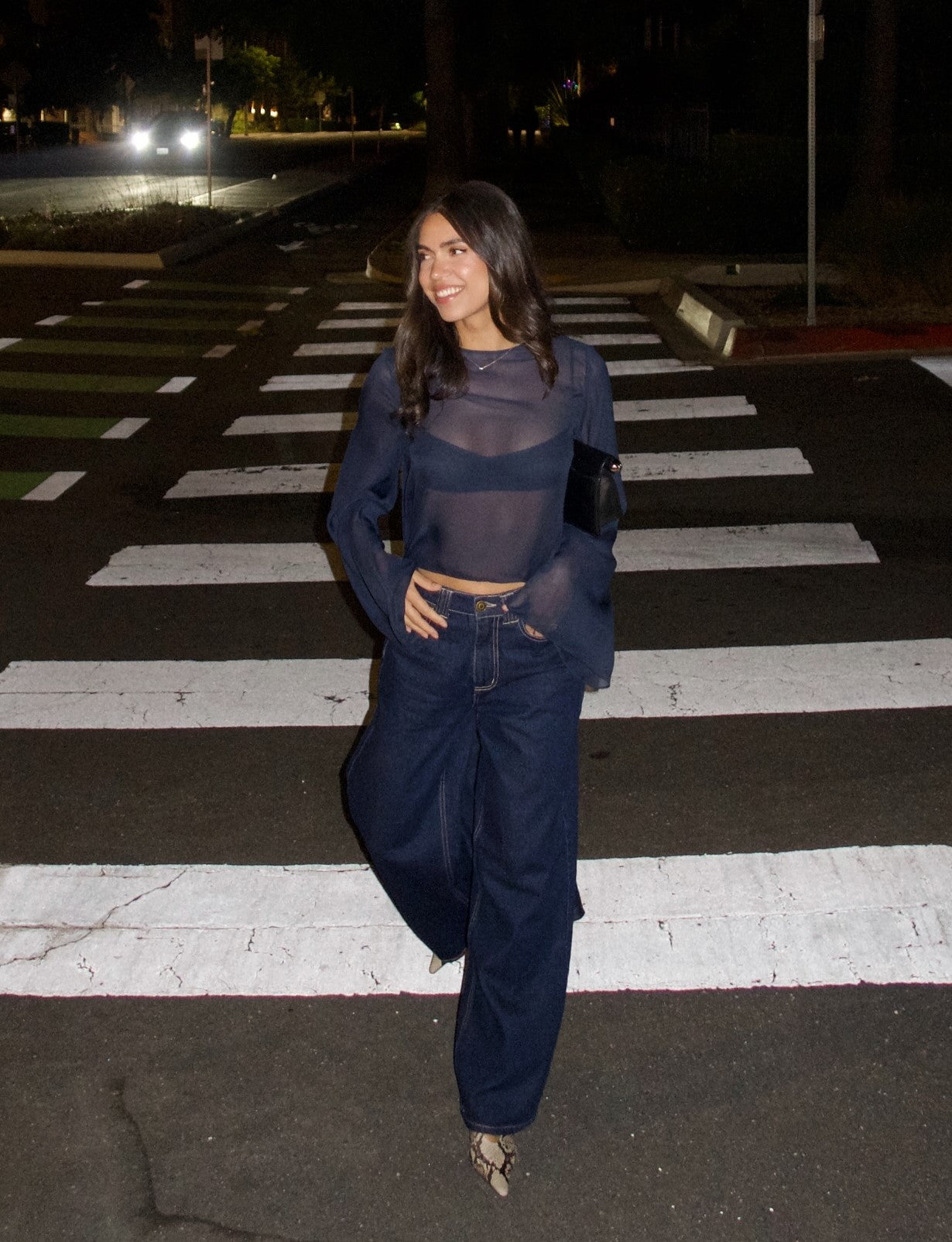 Sexy See-through Solid Color Overlong Blouse
